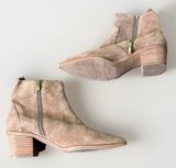 Franco Sarto Boots Womens 8 M Sager Zip Chelsea Ankle‎ Bootie Brown Suede Heels Photo 0