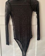 Boohoo Black Sheer Mesh Bodysuit Photo 0