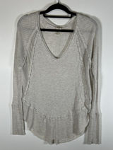Free‎ People Tops Womens XS Oversized Laguna Thermal Ivory Thermal Top Boho Photo 0