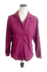 REI Hiking Shirt Womens M Magenta Mesh Lined Long Sleeve Button Down Gorpcore Photo 0