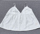 Forever 21 White Embroidered Double Strap Flowy Cami Top Size S Photo 0
