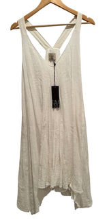 Tina Jo White Gauze Cotton Swing Dress Tunic‎ Medium NWT Boho Lagenlook Made USA Photo 0