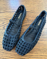 Cushionaire NWOB Women's Black Weavy Woven Ballet Flats, 7.5 Photo 0
