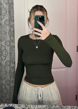 White Fox Green Long Sleeve Top Photo 0