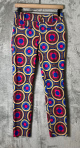 Anthropologie The‎ Essential Slim Trousers Retro Psychedelic Mod 60s Groovy Sz 0 Photo 0