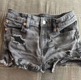 American Eagle Shorts Jean Black Ripped Photo 0