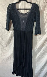 FREE PEOPLE Black Midi Dress "Lonesome Dove" Size 6 Photo 0
