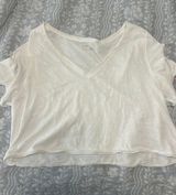 White  Cropped Tshirt Photo 0