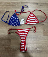 Women’s American Flag Two-Piece Bikini - Red, White & Blue very cheeky Photo 0