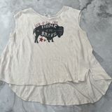White Crow Women's Buffalo Beige Size Small S Home Of‎ The Brave Live Free Linen Photo 0