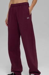 NWT Alo Yoga Accolade Burgundy Straight Leg Sweatpants Photo 0