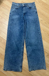Steve Madden high rise wide leg denim acid wash jeans ladies/jr size 5 w stretch Photo 0