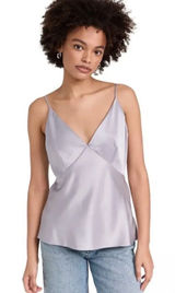 REFORMATION Mickey Satin Top Lavender Size Medium Photo 0