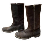 Frye 77281 Heath Outside-Zip Suede Motorcycle Boots Women’s Sz. 7.5 Oiled Brown Photo 0