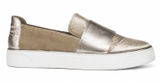 Stuart Weitzman Sz 9 The Boyband Gold Gilt Pane Velvet Slip Sneaker Shoe Women's Photo 0