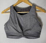 Athleta Womens Size S Top Bra Crop Grey Twist‎ Crop Workout Scoop Neck Athletic Photo 0