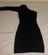 Abercrombie And Fitch Knit Sweater Black One Shoulder Dress Photo 0