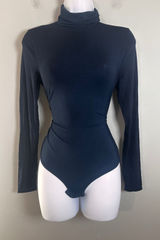 J.Crew 365 Navy‎ Blue Long Sleeve Turtleneck Bodysuit Small Slim Fit Minimalist Photo 0
