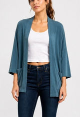 Pact Organic‎ Cotton Airplane Cardigan Sweater Slate Blue Women's Size M / L Photo 0