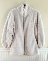 Lululemon Long Textured Fleece Jacket White Opal Oversized W3EOWS M/L Photo 0