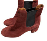 Coach Chelsea Boots Burgundy 7 Women Suede Block Heel Ankle Goring G2765 Photo 0