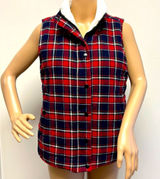 Flannel & Fleece Red & Navy Plaid Vest size M Photo 0