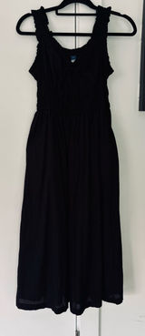 Old Navy long Black Smocked Peasant corset sleeveless maxi dress cottage core Photo 0