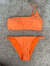 Hollister Orange Bikini Set One-Shoulder Photo 0