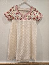 Anthropologie Payal Jain Embroidered Dress Fine Cotton S Photo 0