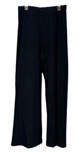 Womens SKIMS Black Ribbed Modal Wide Leg High Waisted Lounge Pants Small Photo 0