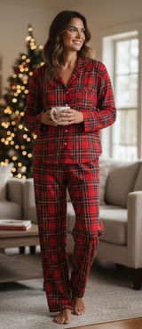Victoria's Secret Red Plaid Pajama Set Sleepwear Women's Size S Photo 0