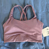 NWT lululemon athletica Dusty Mauve Strappy Sports Bra / E61 Photo 0