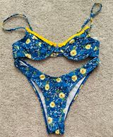 Swimsuit Yellow & Blue Flower Photo 0