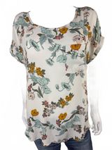 Maurices Floral Print Short Sleeve Blouse - Size M Photo 0