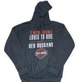 Harley-Davidson hoodie women’s medium "THIS GIRL LOVES TO RIDE with HER HUSBAND" Photo 0