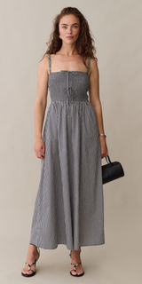 NWT Few Moda Christy Cotton Dress size Small S black white gingham bow maxi opt Photo 0