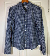 HOLE Abercrombie & Fitch Womens Blue Plaid Cotton Button Down Shirt LS Photo 0