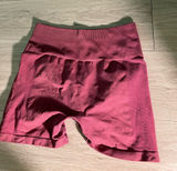 Alphalete Women's High-Waist Athletic Shorts in Burgundy Photo 0