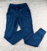 Women's Blue High Rise Drawstring Joggers Tapered Activewear Pants XS Regular Photo 0