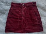 H&M Corduroy Skirt Burgundy Photo 0