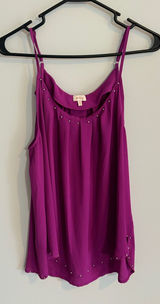 Pixley Purple Cami‎ Top Sleeveless Studded Detail Casual Blouse XL Photo 0