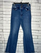 Blue Flare Wide Leg Jeans High-Rise Waist Hippie Y2K Baggy Style SZ 29 Retro Photo 0