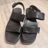 Dolce Vita Womens Black Leather Platform Sandals Tri-Color Flatform Size 8.5 Photo 0
