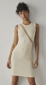 Intimately Free People Dress Womens XS/S Ivory Ribbed Mesh Bodycon Mini‎ FT1202 Photo 0