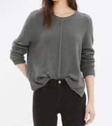 Madewell Just Right Pullover Sweater green Merino Wool Alpaca crew neck Waffle S Photo 0