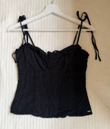 Top Corset Negro de Lino Guess - Tirantes Ajustables (Talla S) Photo 0