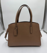 Coach 31728 Signature Embossed Leather Satchel Shoulder Bag Tan Camel Photo 0