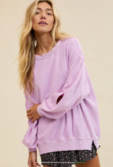 Aerie Très Chic Keyhole Oversized Sweatshirt Women’s XL NWT Icy Lavender Photo 0