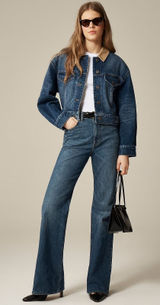 J.Crew \'96 Flare Jeans Super‎ High Rise Blue Patch Pocket RE-96-IDG 26 NWOT Photo 0