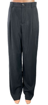 Zara Women's Black High Rise Pleated Straight Leg Trousers Dress Pants Size S Photo 0